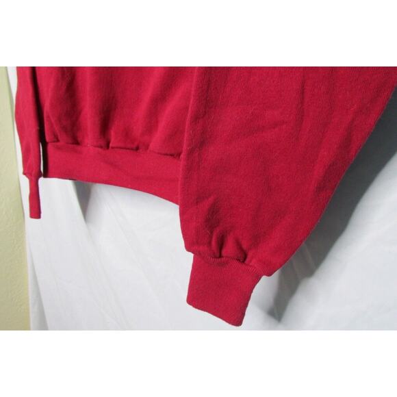 Activewear Sweatshirt Adult Size Large Red Cotton Blend Made in USA Blank - Picture 3 of 9